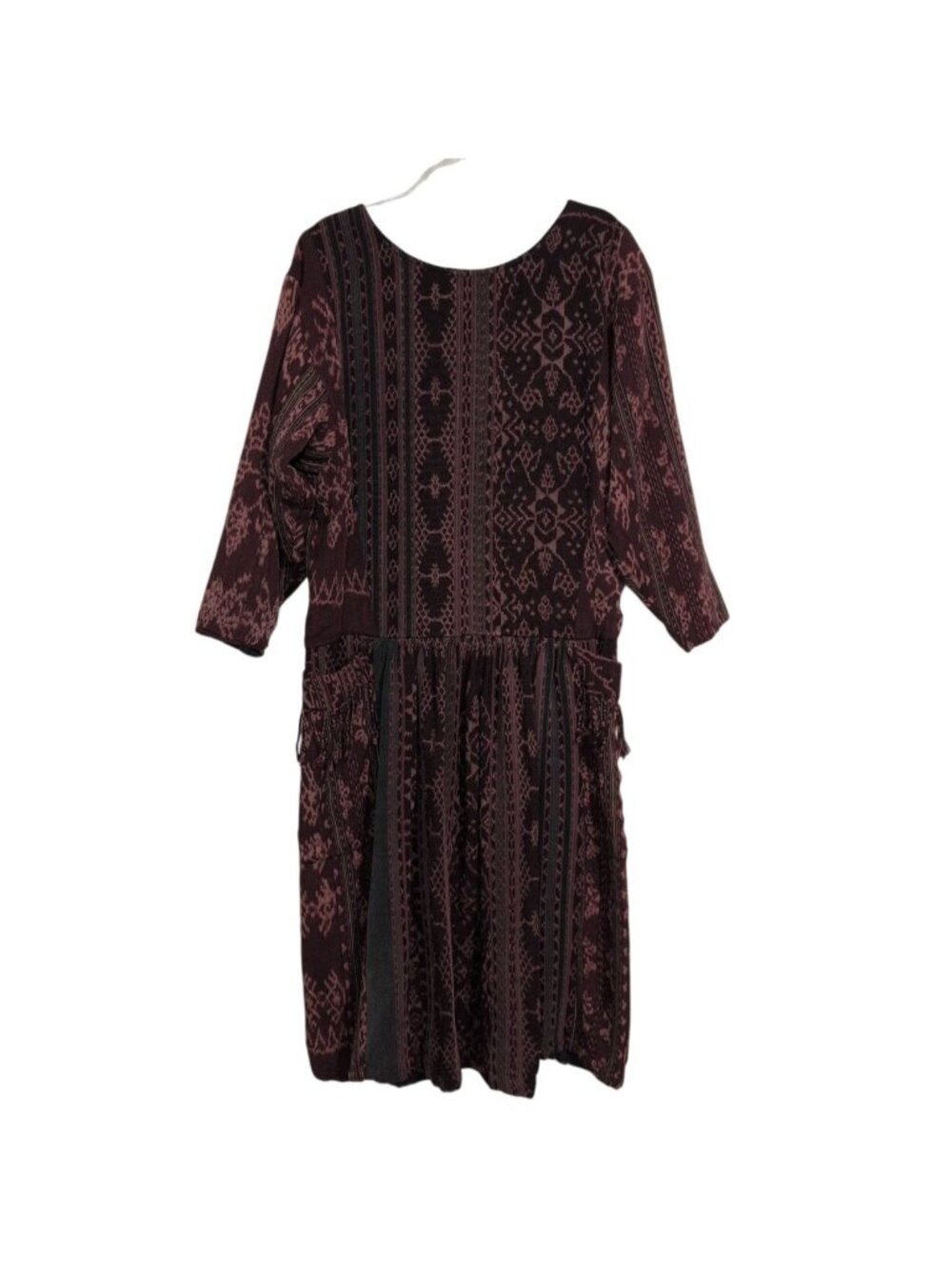 Vintage Synergy Boho Midi Dress Womens Size Small Red Plum Art Cottage Whimsigot